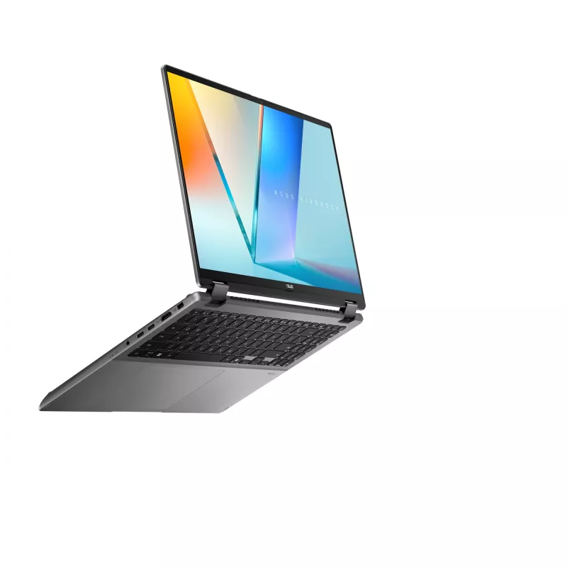 Hibrīds 2-in-1 klēpjdators ASUS Vivobook 16 Flip TP3607SH-RJ013W — Intel Core Ultra 7 258V, 16 collu 3K skārienekrāns, 16 GB LPDDR5x, 512 GB SSD, NVIDIA GeForce RTX 5050, WIN11 Home, pelēks