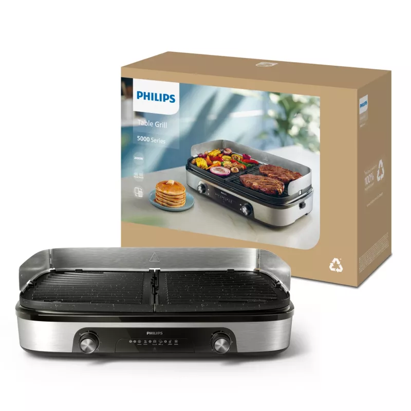 Elektriskais grils Philips HD6222/90 2400 W melns nerūsējošais tērauds