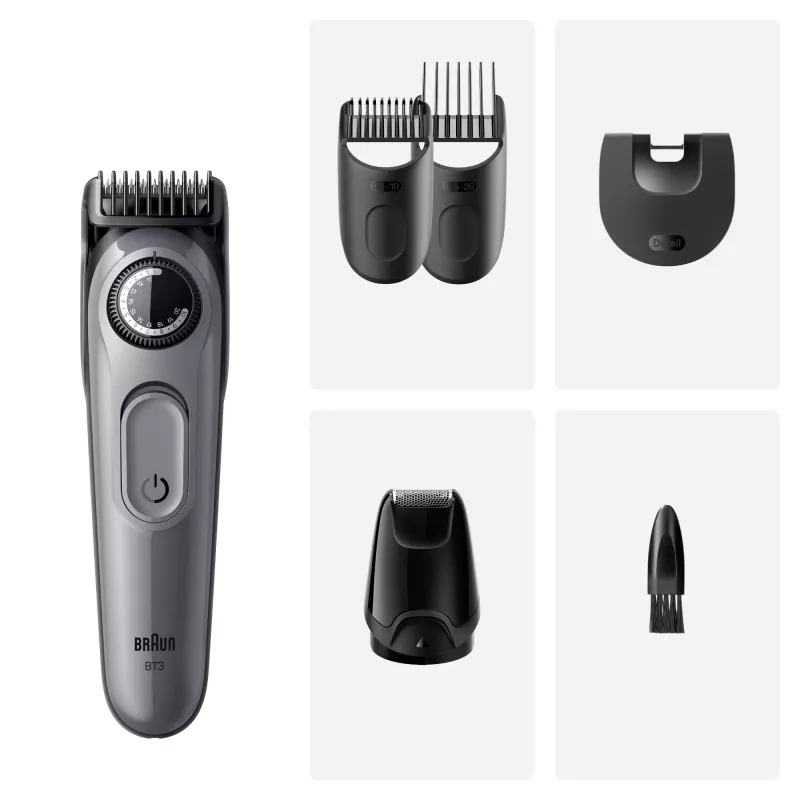 Braun BeardTrimmer 3 80789789 bārdas trimmeris maiņstrāva/akumulators 20 2 cm melns