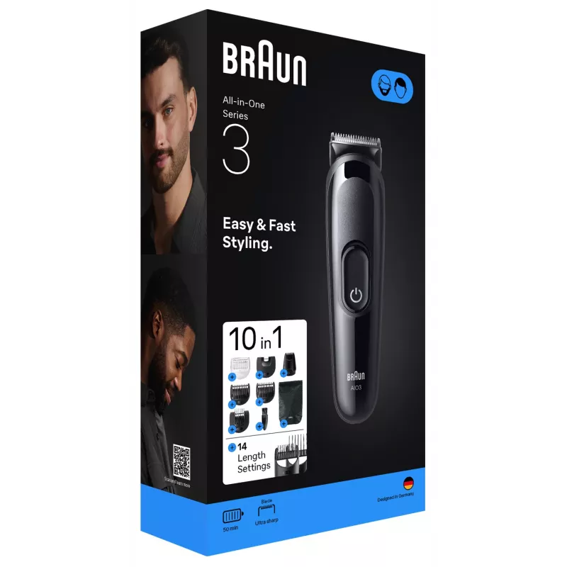 Braun AIO3560 matu trimmeris/frizieris Melns 14 Niķeļa-metāla hidrīda (NiMH)