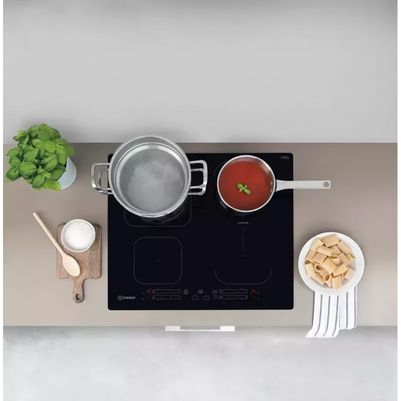 Indesit IB 65B60 NE melna iebūvējama 59 cm zonas indukcijas plīts 4 zonām(-s)