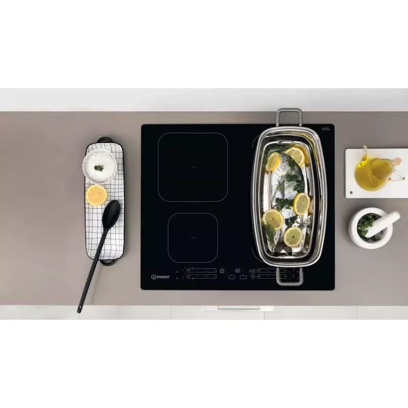 Indesit IB 65B60 NE melna iebūvējama 59 cm zonas indukcijas plīts 4 zonām(-s)