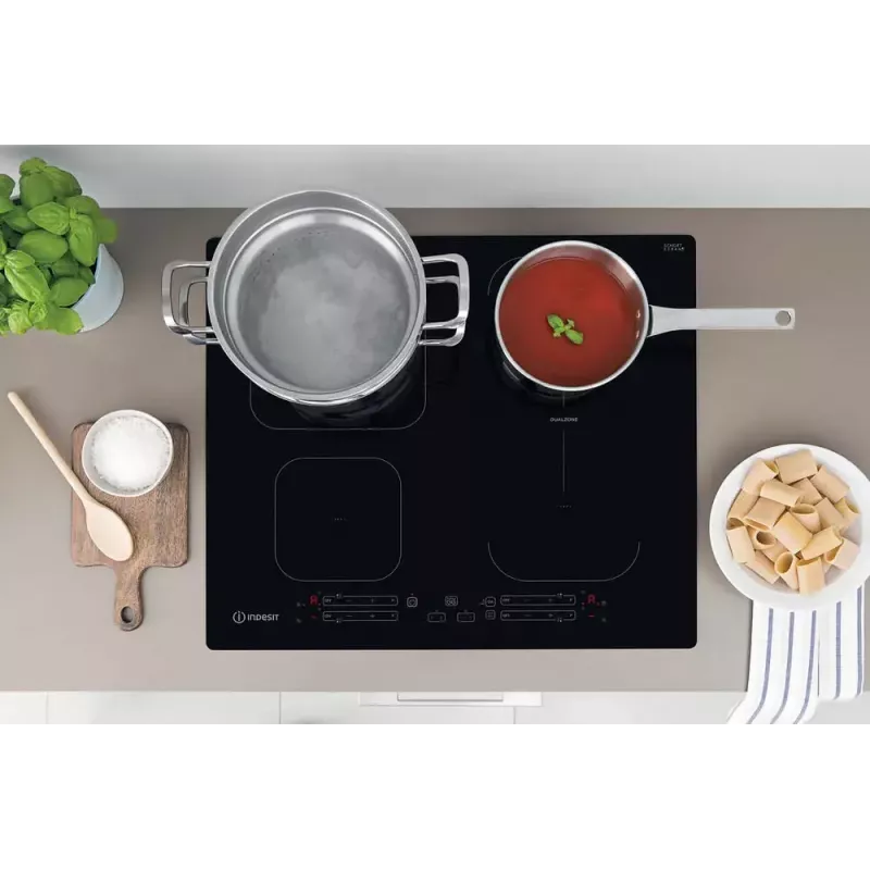 Indesit IB 65B60 NE melna iebūvējama 59 cm zonas indukcijas plīts 4 zonām(-s)