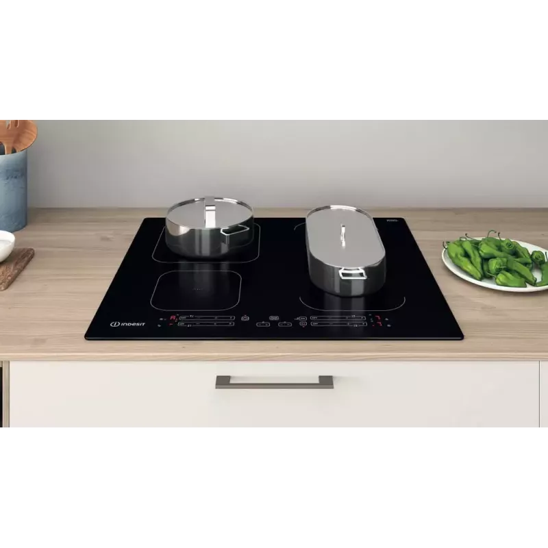 Indesit IB 65B60 NE melna iebūvējama 59 cm zonas indukcijas plīts 4 zonām(-s)