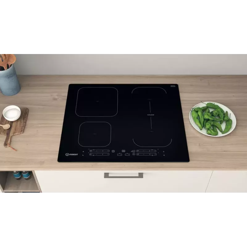 Indesit IB 65B60 NE melna iebūvējama 59 cm zonas indukcijas plīts 4 zonām(-s)
