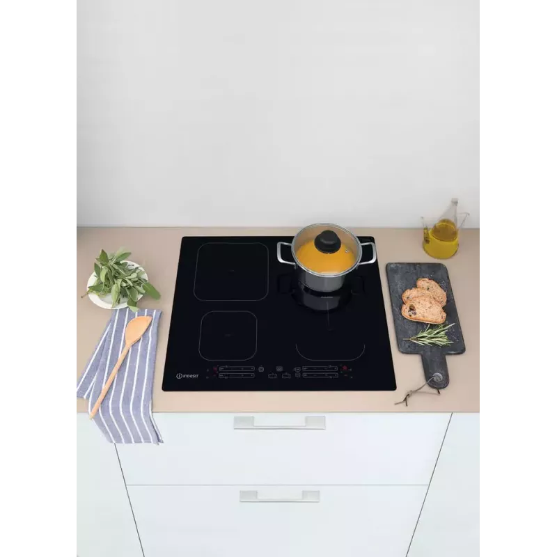 Indesit IB 65B60 NE melna iebūvējama 59 cm zonas indukcijas plīts 4 zonām(-s)