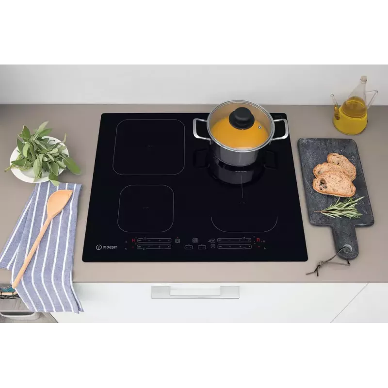 Indesit IB 65B60 NE melna iebūvējama 59 cm zonas indukcijas plīts 4 zonām(-s)