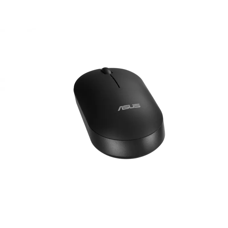 Bezvadu tastatūras un peles komplekts ASUS CW100 — ASV izkārtojums, melns, pilna izmēra QWERTY tastatūra, 1600 DPI pele