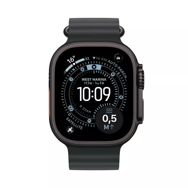 Viedpulkstenis Apple Watch Ultra 3 GPS + Cellular 49mm Melns Titāna Korpuss ar Melnu Okeāna Siksniņu