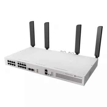 Tīkla slēdzis MikroTik CRS418-8P-8G-2S+5axQ2axQ-RM — L2/L3, 17× Gigabit RJ-45, 2× SFP+, PoE (802.3af/at), 1U statīvā