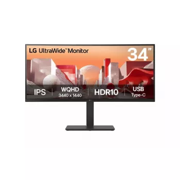 Monitors LG 34BA75QE-B 34 collu Wide Quad HD (3440 x 1440) IPS izliekts, 5 ms, USB-C, VESA, skaļruņi