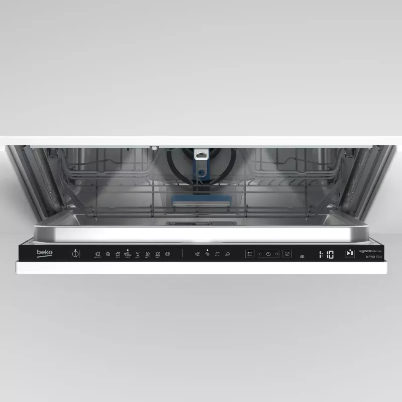 BEKO trauku mazgājamā mašīna | BDIN38542P | Iebūvējamā | Platums 60 cm | Galda klājumu skaits 15 | Programmu skaits 8 | Energoefektivitātes klase C | Displejs | AquaStop funkcija | Balta