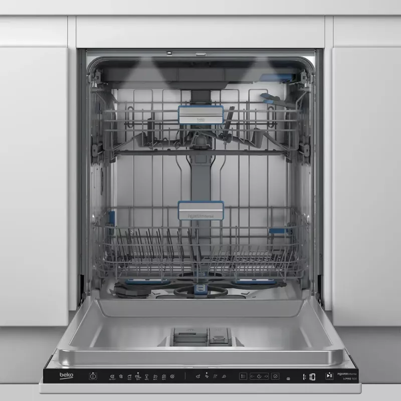 BEKO trauku mazgājamā mašīna | BDIN38542P | Iebūvējamā | Platums 60 cm | Galda klājumu skaits 15 | Programmu skaits 8 | Energoefektivitātes klase C | Displejs | AquaStop funkcija | Balta