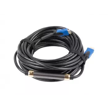 HDMI kabelis LANBERG CA-HDMI-20CU-0200-BK — 20 m, HDMI 2.0, 18 Gbit/s, 4K (2160p), 144 Hz, ARC, Ethernet, zelta pārklājums