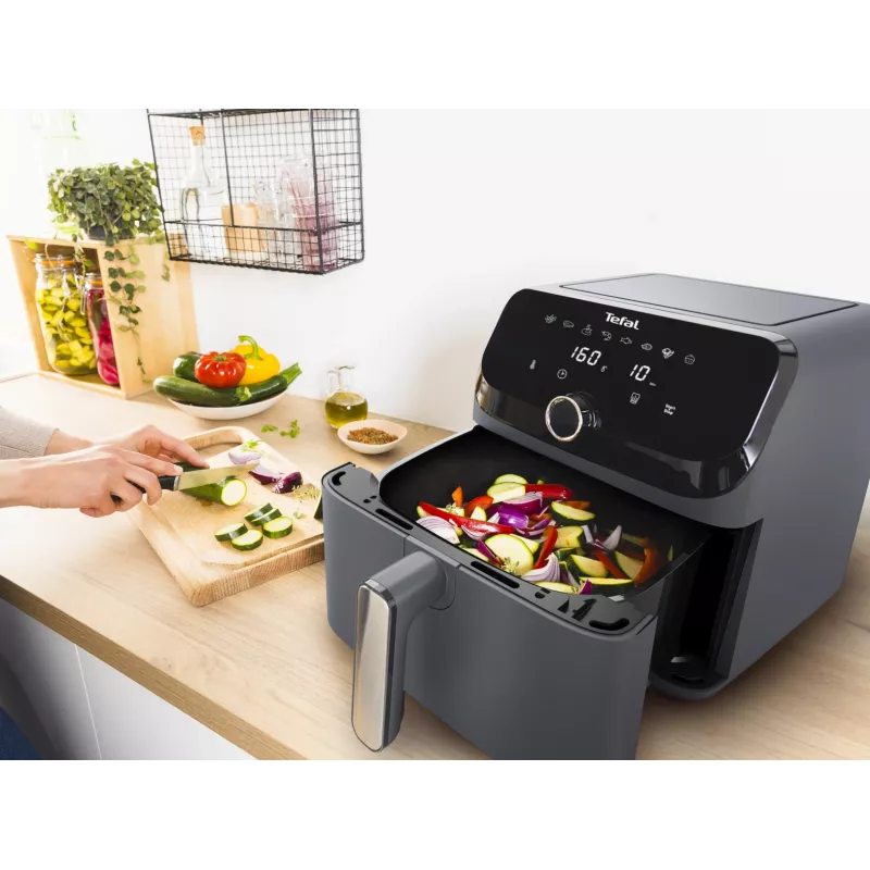 Tefal Easy Fry Mega EY855BE0 fritieris Vienvietīgs 7,5 L Brīvi stāvošs 2020 W Karstā gaisa fritieris Pelēks