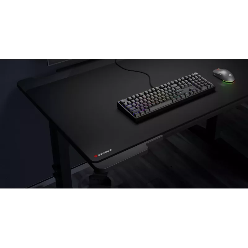 GENESIS Carbon 500 Hyper Logo, melns, vienkrāsains, audums, gumija, spēļu peles paklājiņš
