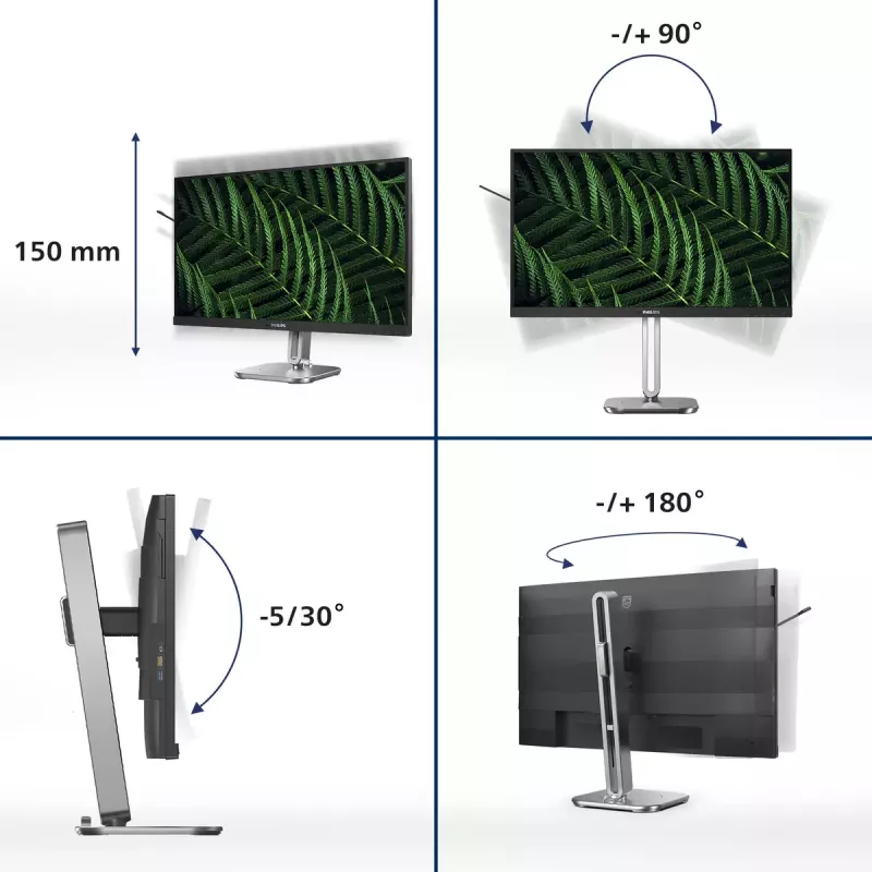 Philips 5000 sērijas 27B2G5500/00 datora monitors 68.6 cm (27 collas) 2560 x 1440 pikseļi Quad HD LCD Antracīts