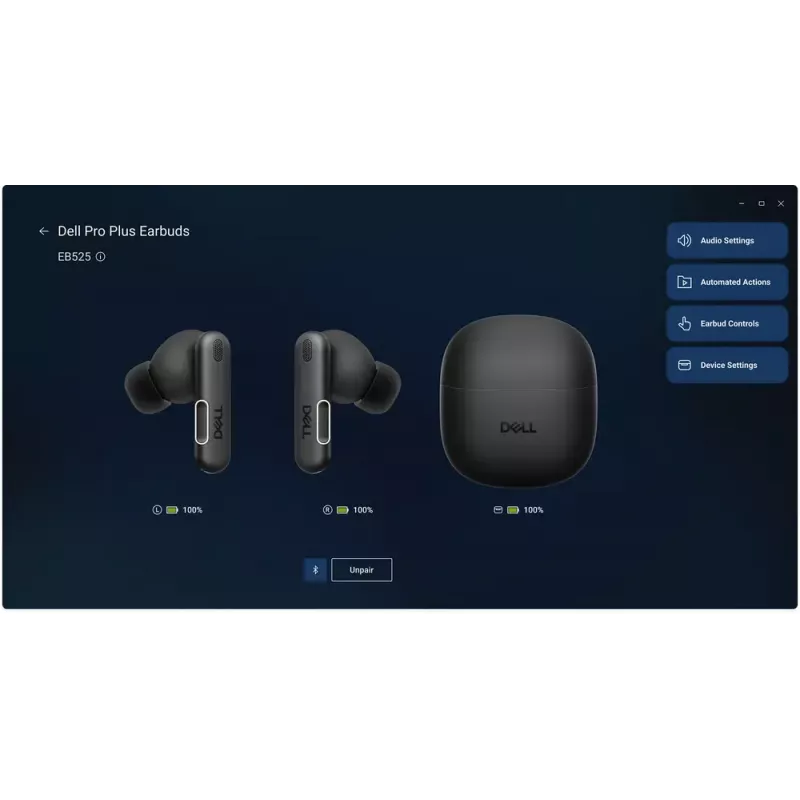 DELL EB525 Austiņas True Wireless Stereo (TWS) Iekšauss Zvanīšanai/Mūzikai Bluetooth Melnas