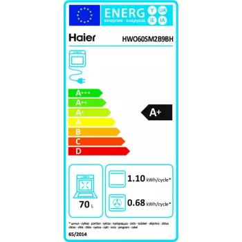 Iebūvējamā cepeškrāsns Haier I-Message Series 2 HWO60SM2B9BH 70L 3500W Melna