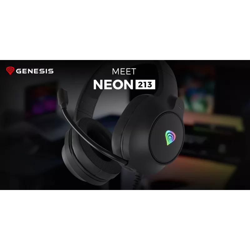 GENESIS NEON 213, vadu, zvaniem / mūzikai, 20 – 20000 Hz, 302 g, austiņas, melnas