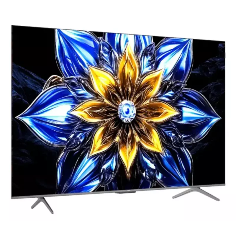 TV TCL 55T8C 55 collu QLED 4K Ultra HD, HDR10, Google TV, 144Hz, Direct-LED, 4×HDMI 2.1, Bluetooth/Wi‑Fi, Metālisks