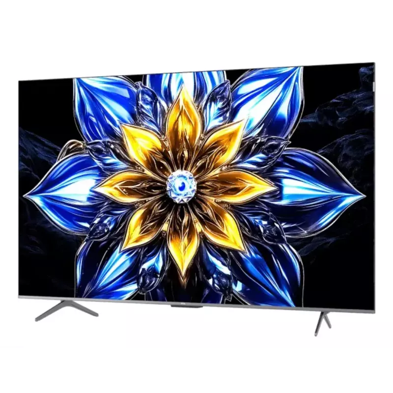 TV TCL 55T8C 55 collu QLED 4K Ultra HD, HDR10, Google TV, 144Hz, Direct-LED, 4×HDMI 2.1, Bluetooth/Wi‑Fi, Metālisks