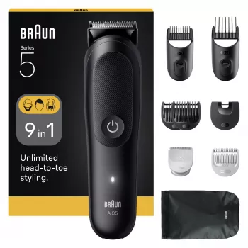 Braun Series 5 AIO5540 All-In-One Style Kit 9 vienā matu trimmeris, mazgājams, melns