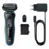 Folijas skuveklis BRAUN Series 5 51-M1000s — 3 galvas, mitrai un sausai lietošanai, iebūvēts li-ion akumulators, ātrā uzlāde, melns/zils