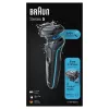 Folijas skuveklis BRAUN Series 5 51-M1000s — 3 galvas, mitrai un sausai lietošanai, iebūvēts li-ion akumulators, ātrā uzlāde, melns/zils