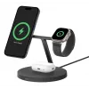 BELKIN bezvadu uzlādes statīvs Boost Charge Pro 3-in-1 ar Qi2 15W, melns