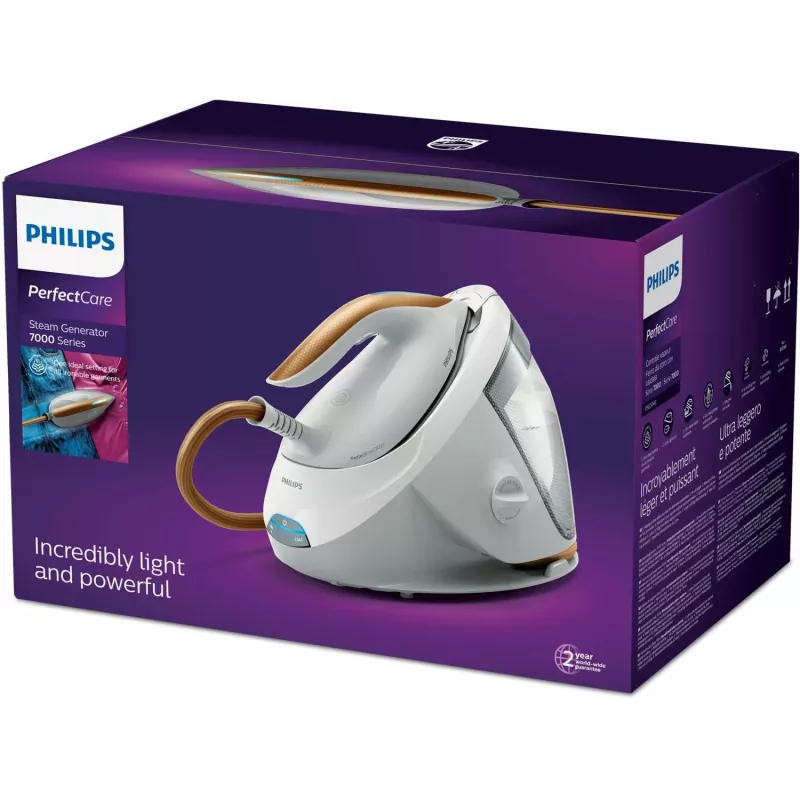 Philips 7000 series PSG7040/10 tvaika gludināšanas stacija 2100 W 1,8 L SteamGlide Elite zole Zelts, Balts