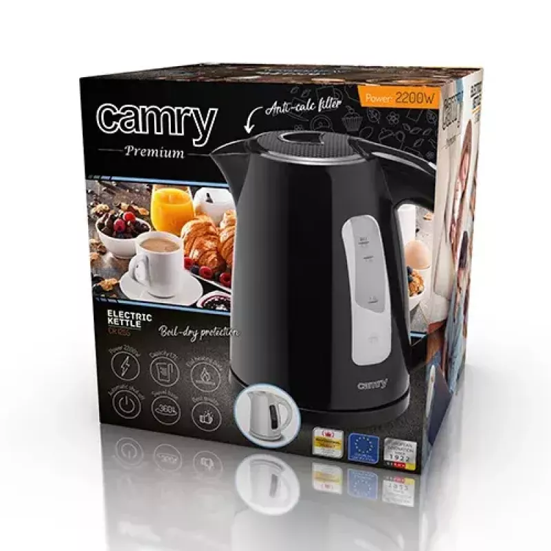 Electric kettle Camry Premium 1.7 L 2200 W Melns