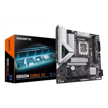 Mātesplate GIGABYTE B860M EAGLE V2 — Micro ATX, LGA 1851, Intel B860, 2 DIMM DDR5 līdz 9066MHz, PCIe 5.0, 2.5GbE