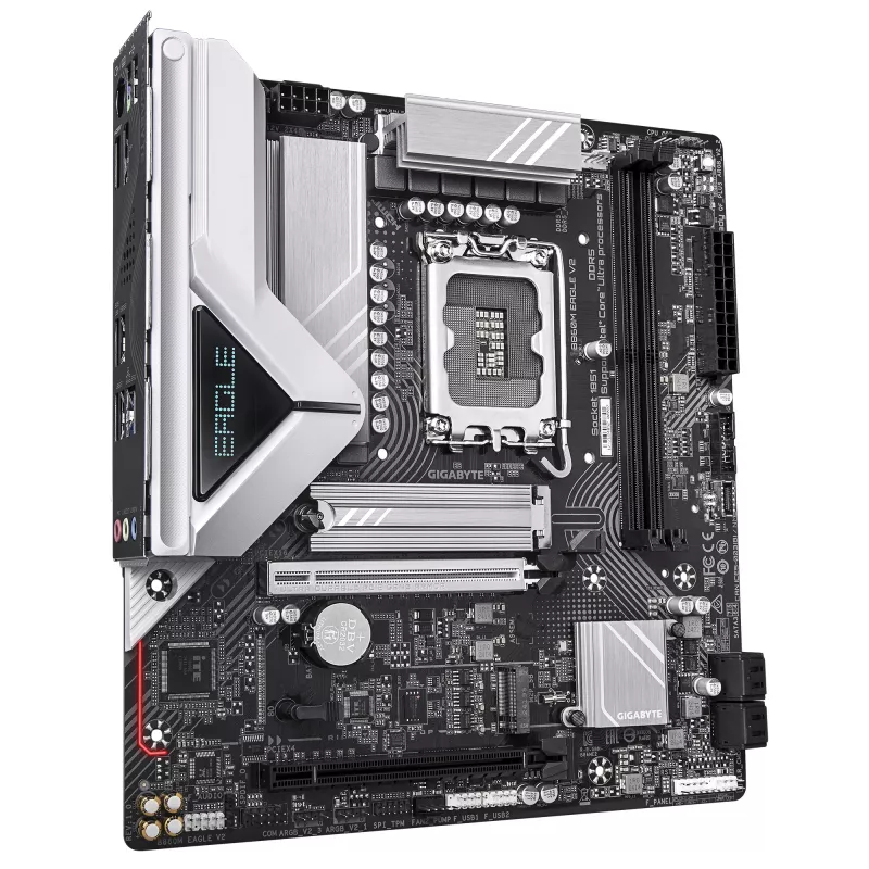 Mātesplate GIGABYTE B860M EAGLE V2 — Micro ATX, LGA 1851, Intel B860, 2 DIMM DDR5 līdz 9066MHz, PCIe 5.0, 2.5GbE
