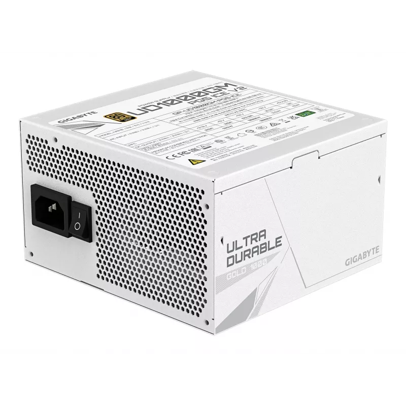 Barošanas bloks GIGABYTE UD1000GM PG5 V2 1000W ATX 3.1 Pilnībā modulārs 80 PLUS Gold Balts