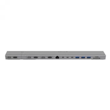Targus HyperDrive HD156-GL Triple-4K vairāku displeju dokstacija, USB-C, 15 portu, līdz 3 × 4K 60 Hz, paredzēta MacBook