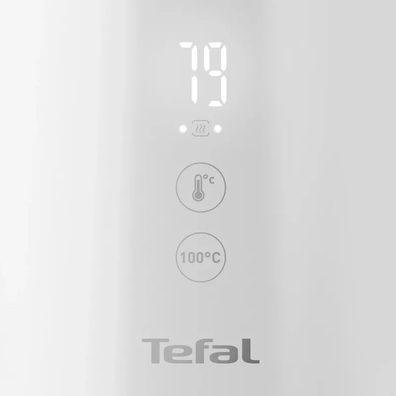 Elektriskā tējkanna Tefal KO6931, 1,5 L, 1800 W, balta, 5 temperatūras iestatījumi, silta uzturēšana 30 min.