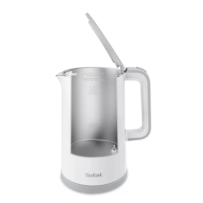 Elektriskā tējkanna Tefal KO6931, 1,5 L, 1800 W, balta, 5 temperatūras iestatījumi, silta uzturēšana 30 min.