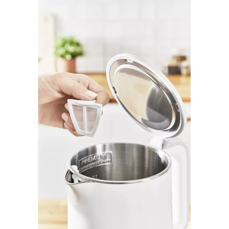 Elektriskā tējkanna Tefal KO6931, 1,5 L, 1800 W, balta, 5 temperatūras iestatījumi, silta uzturēšana 30 min.