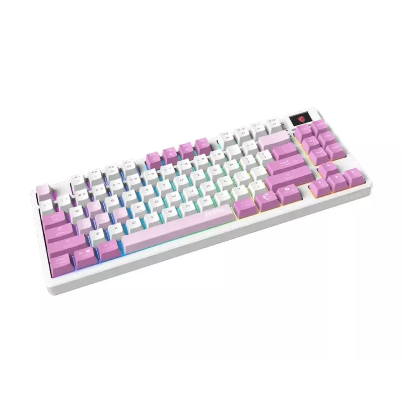 MSI FORGE GK600 TKL WIRELESS VIOLET tastatūra spēlēšanai USB + Bluetooth QWERTY UK English Pink, Violet, balta