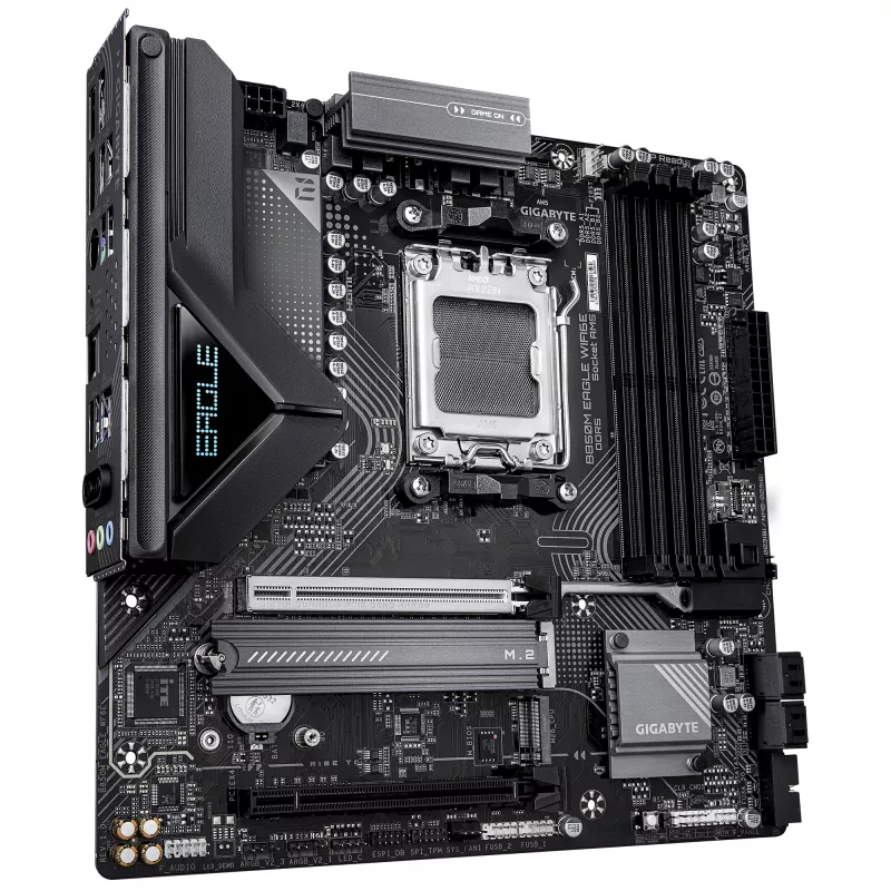 Mātesplate GIGABYTE B850M EAGLE WIFI6E Socket AM5 AMD Ryzen 7000/8000/9000, DDR5 līdz 8200MHz (OC), PCIe 5.0, Wi‑Fi 6E, 2.5 GbE