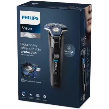 Elektriskais rotācijas skuveklis Philips Series 7000 S7886/35 — 3 galvas, mitrai un sausai lietošanai, litija jonu akumulators, 60 min darbības laiks, melns