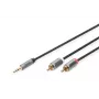 Audio adaptera kabelis Digitus DB-510330-010-S 3.5 mm uz RCA 1m Melns