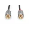 Audio adaptera kabelis Digitus DB-510330-010-S 3.5 mm uz RCA 1m Melns