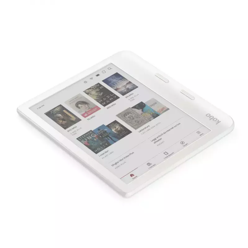 E-grāmatu lasītājs Kobo Libra Colour 7 collu E Ink Kaleido, 32 GB, Wi‑Fi, Bluetooth, ūdensizturīgs, balts