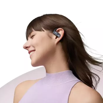 SHOKZ OpenFit Air austiņas bezvadu aizauss stiprinājums Zvani/Mūzika/Sports/Ikdiena Bluetooth melnas