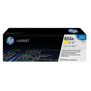 HP 824A dzeltena Oriģināls LaserJet tonera kasete, 21000 lapas, dzeltena, 1 gab.