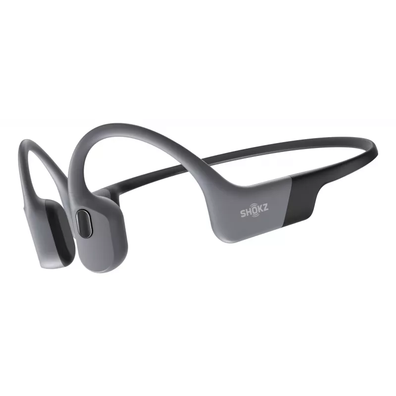 Austiņas Shokz OpenSwim Pro — atvērta tipa kaulu vadīšanas bezvadu austiņas, IP68 ūdensizturība, Bluetooth 5.4, 32 GB, 9 h atskaņošana, pelēkas