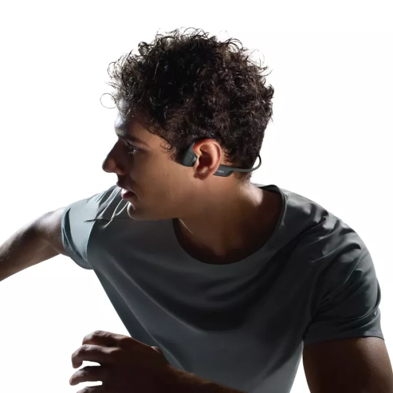 Shokz OpenRun Pro 2 austiņas, binaurālās bezvadu aiz auss, IP55, 12 h atskaņošanas laiks, Bluetooth 5.3, 150 mAh, melnas