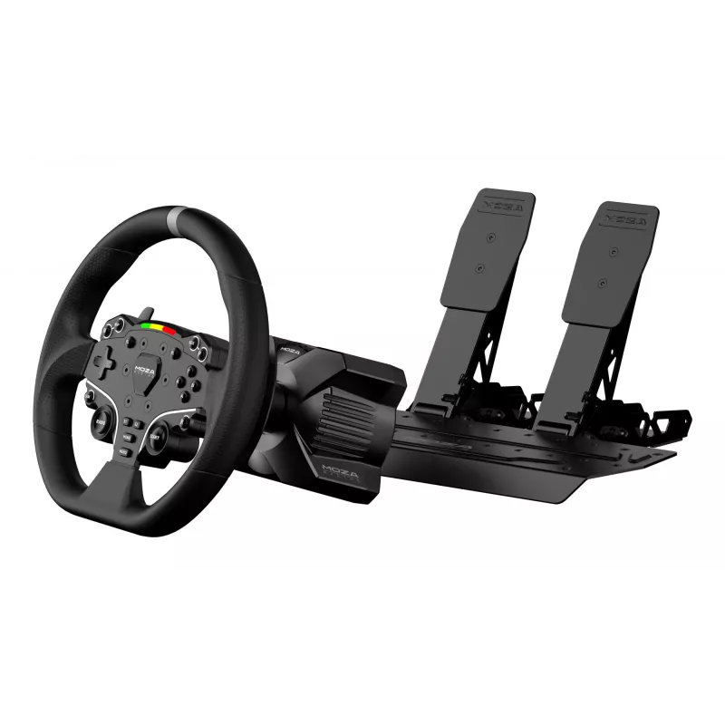 Moza Racing R3 stūres rats un pedāļi datoram, Stūres rats + pedāļi, PC, D-paliktnis, Izvēlnes poga, Režīma poga, Pauzes/Iestatīšanas poga, Starta poga, Digitāls, Neierobežots, Tiešā piedziņa